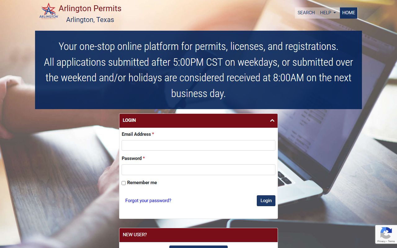 Arlington Online Permits development services portal