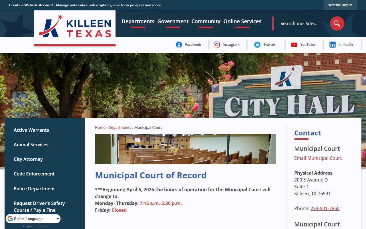 Killeen Municipal Court - Killeen property records Texas