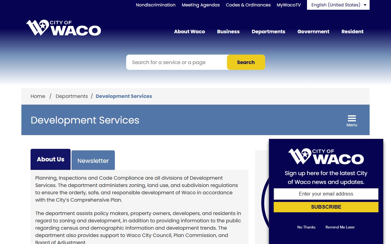 Waco Development Services - Waco property records Texas
