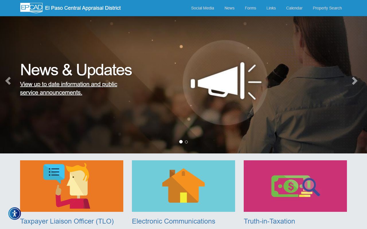 el paso central appraisal district property records Texas