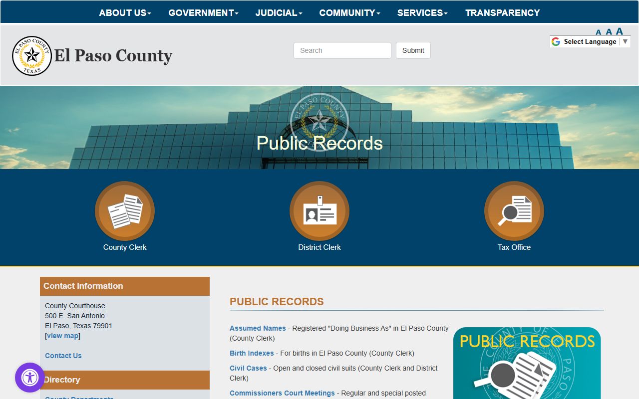 el paso county clerk property records Texas