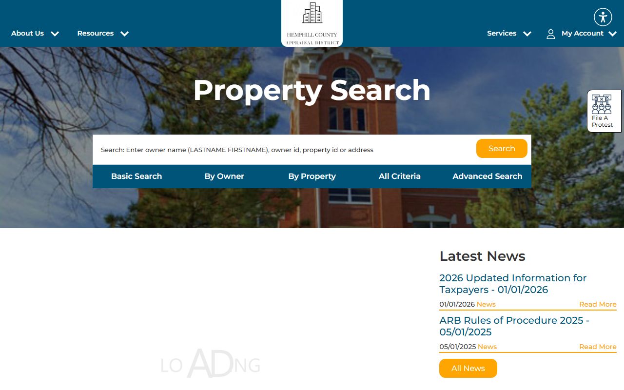 Hemphill County appraisal district property records Texas