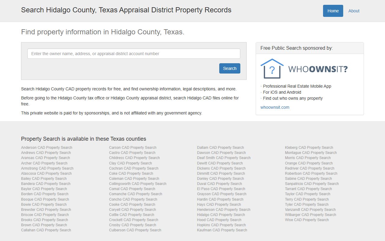 Hidalgo County appraisal district property records Texas