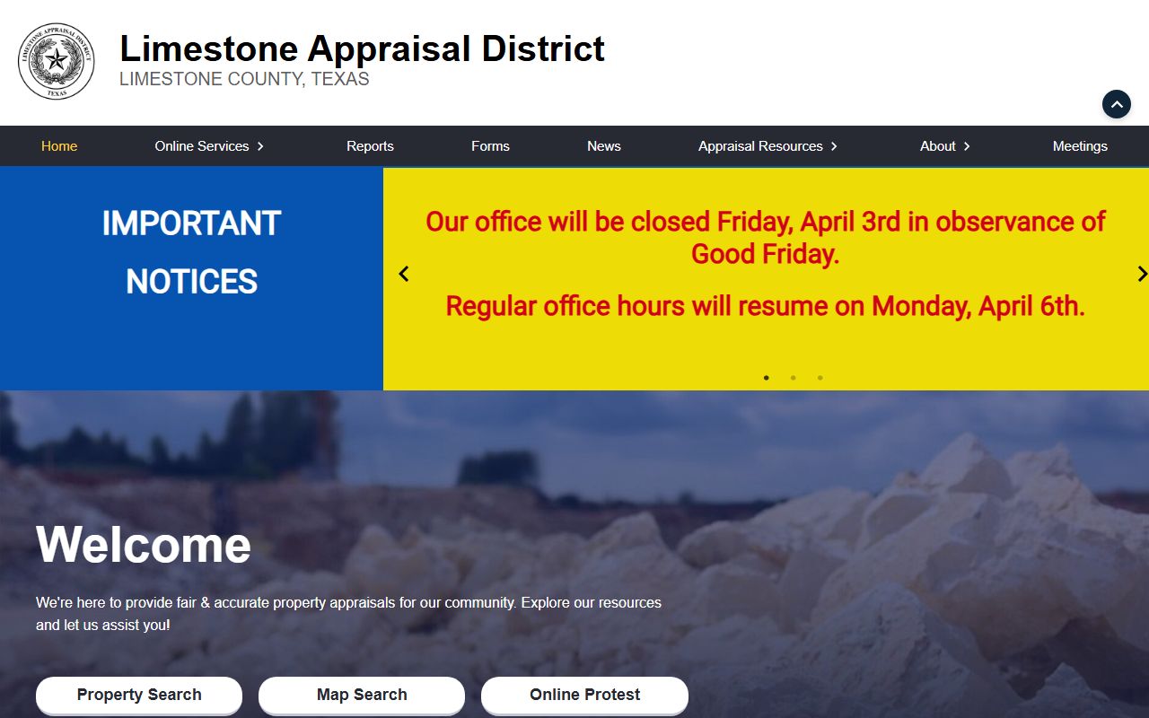 Limestone County Appraisal District property records Texas