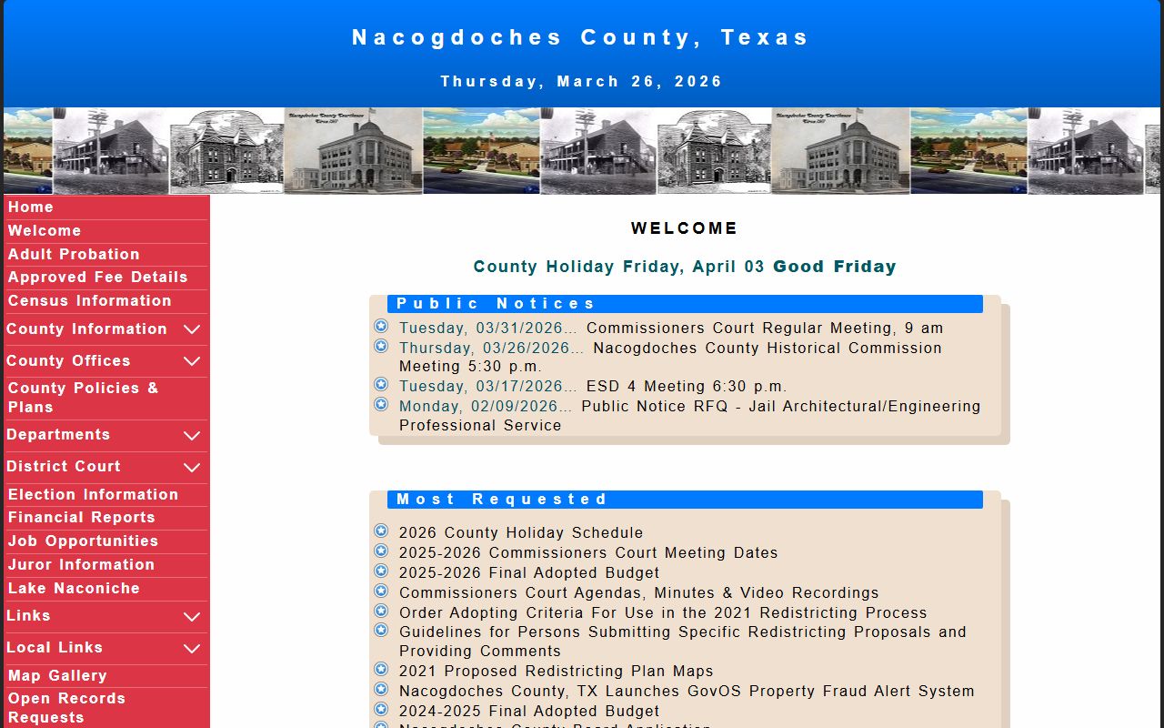 Nacogdoches County Clerk property records Texas