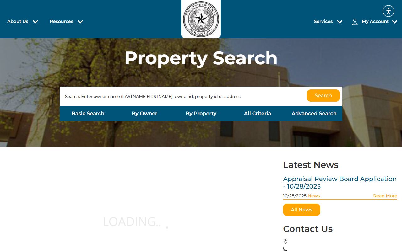 Nolan County Appraisal District property records Texas