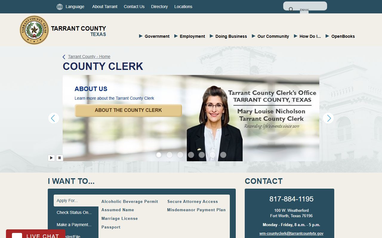 Tarrant County Clerk property records portal Fort Worth Texas