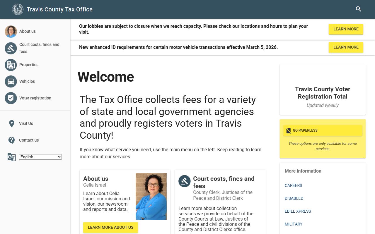 Travis County Tax Office property tax search Austin Texas