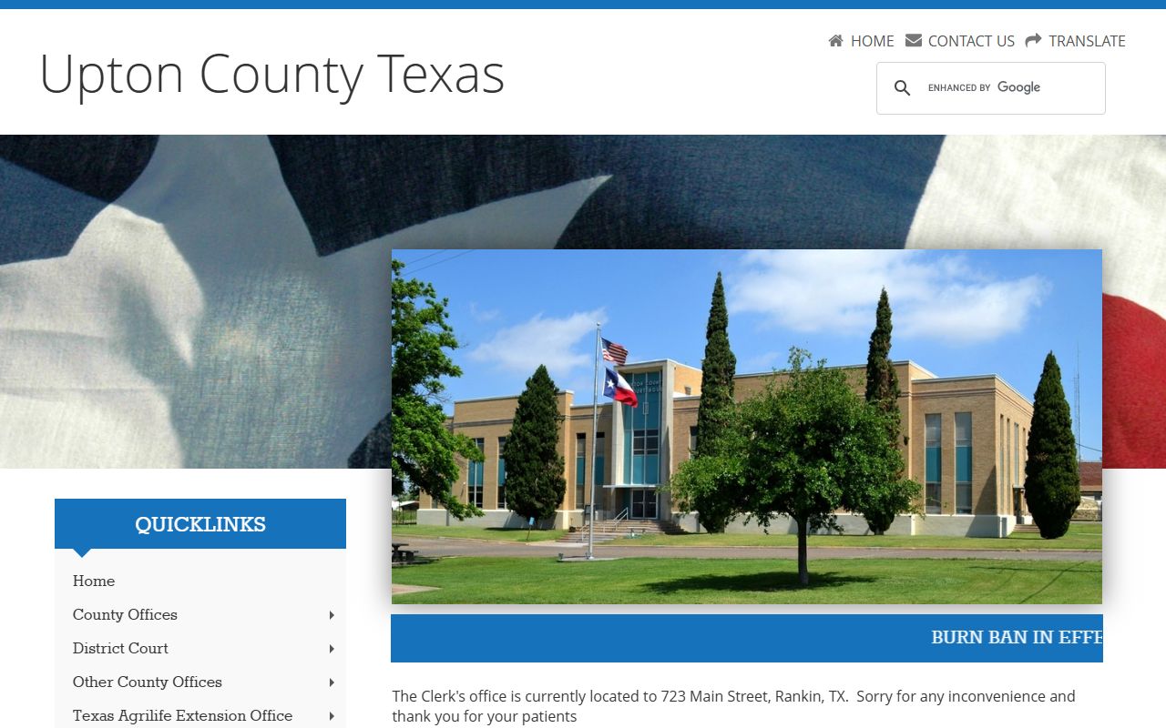 Upton County Clerk property records in Rankin Texas