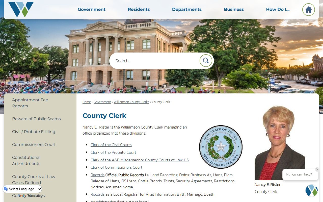 Williamson County Clerk property records Texas