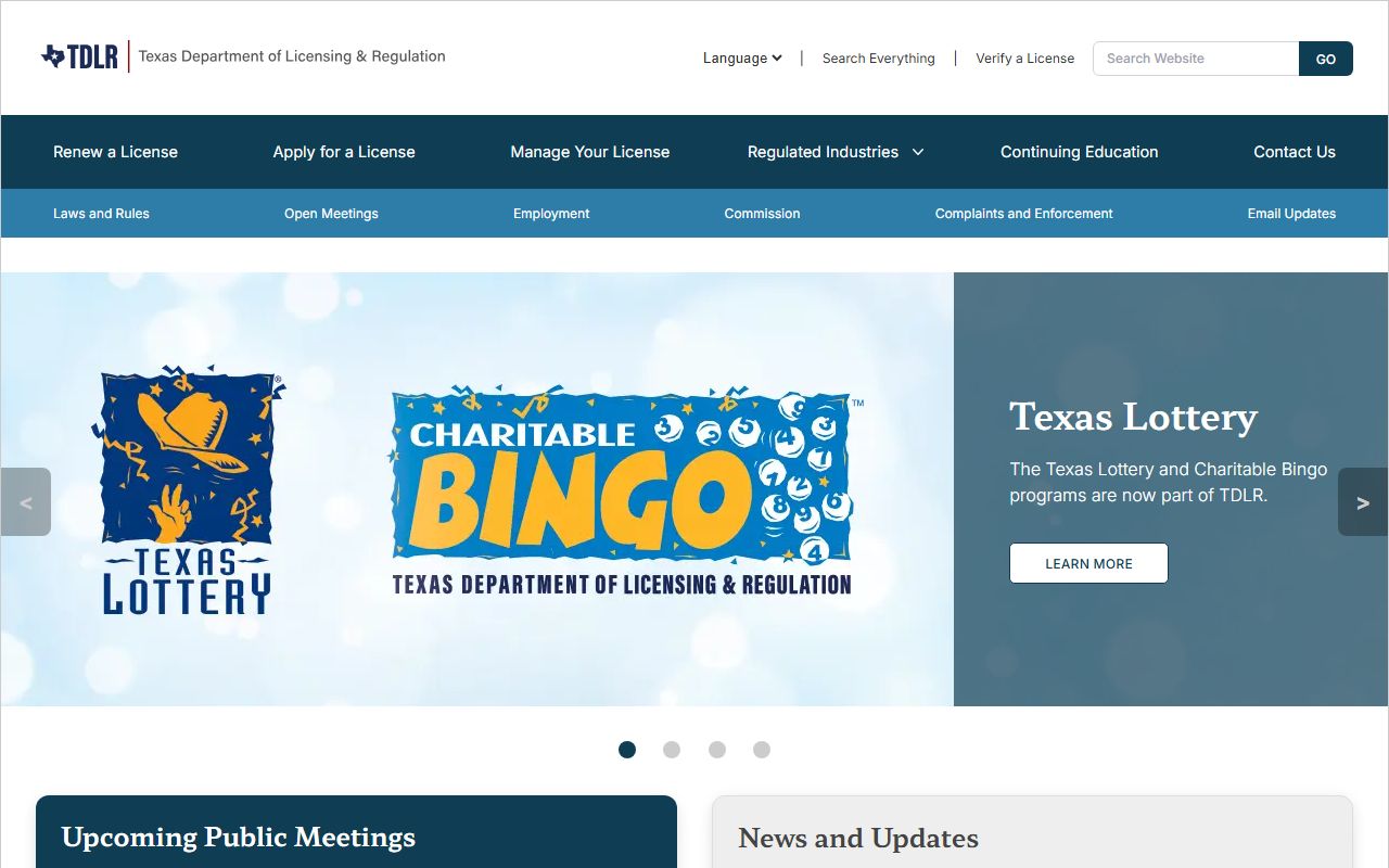 Texas Department of Licensing and Regulation TDLR contractor license property records